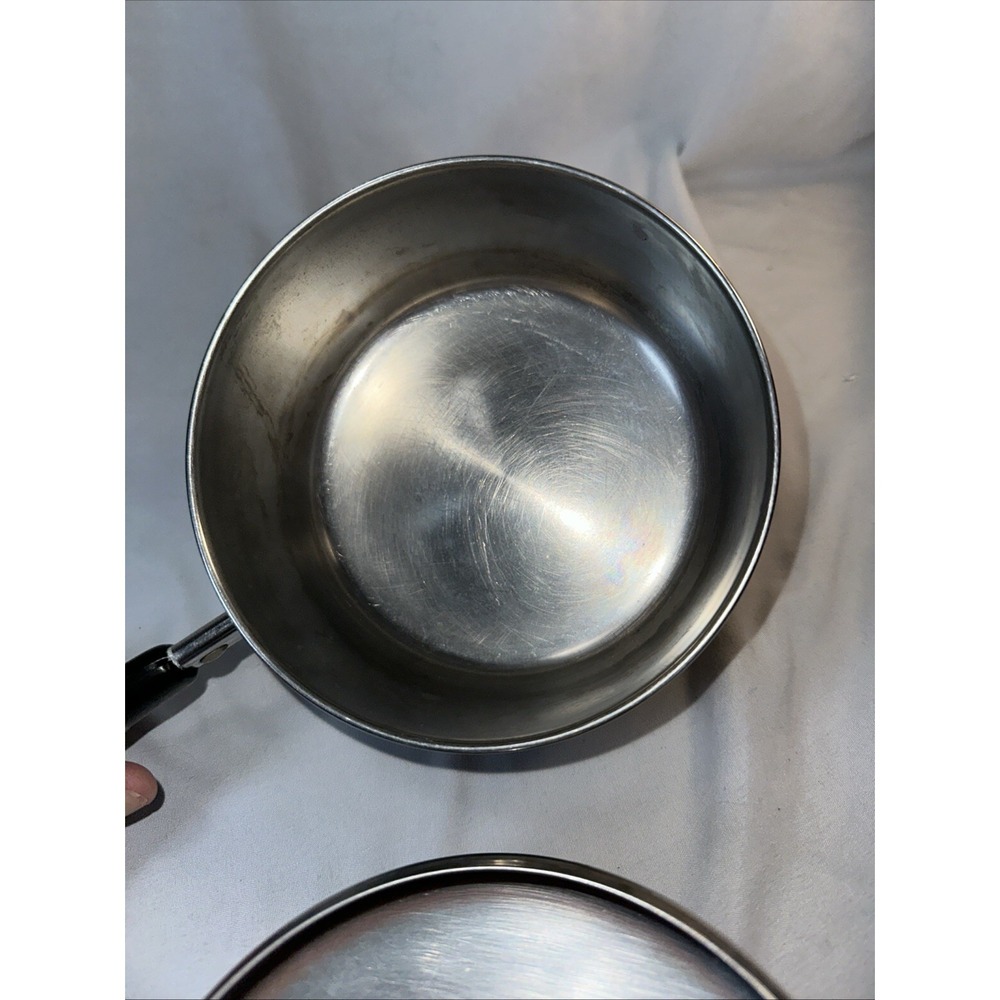 Vintage Revere Ware 1 Quart Stainless Steel Saucepan Copper Clad Bottom and Lid - Picture 5 of 7